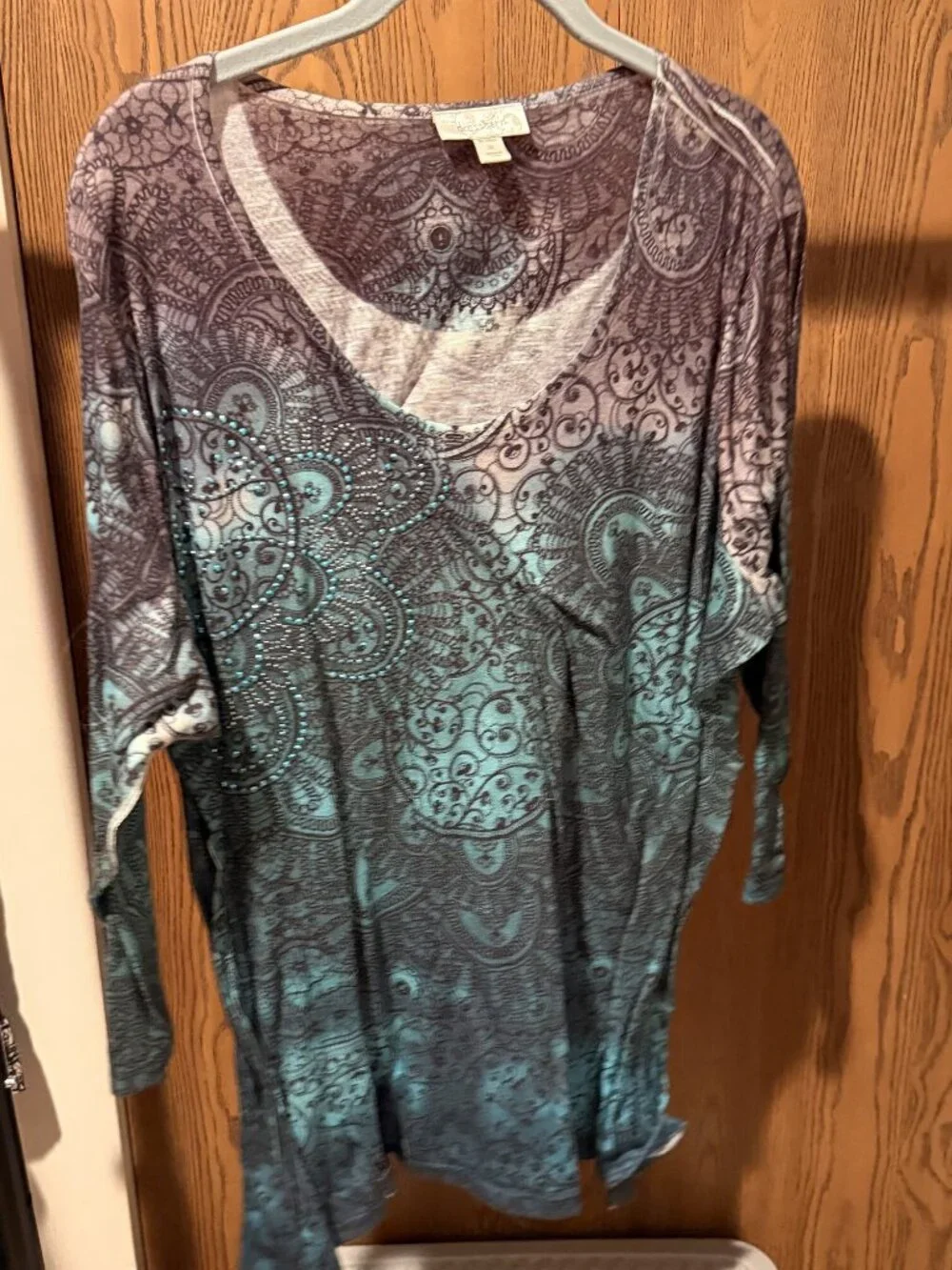 dressbarn Woman 3X Embellished Paisley Tunic